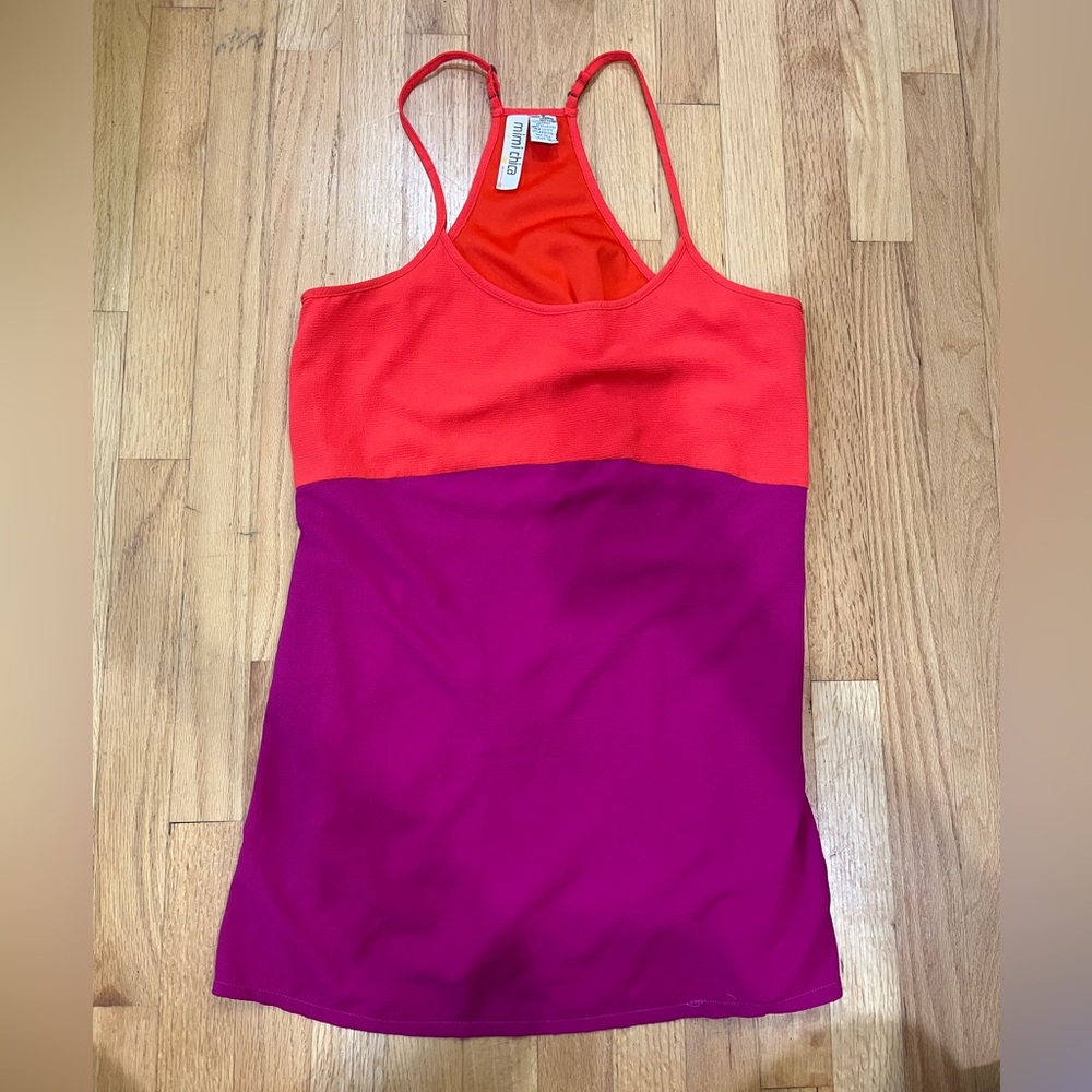 Orange/Purple mini dress